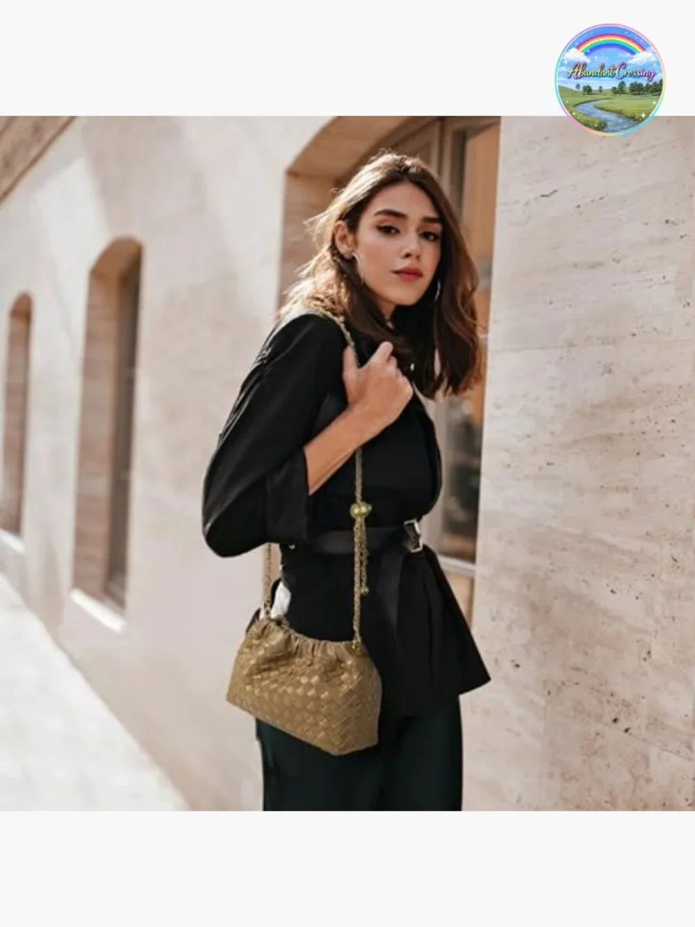 Woven Faux Leather Dumpling Crossbody Hobo Shoulder Bag Clutch Purse